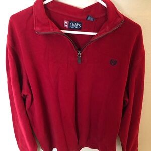 Chaps Men's Zip Up Top in Rich Red